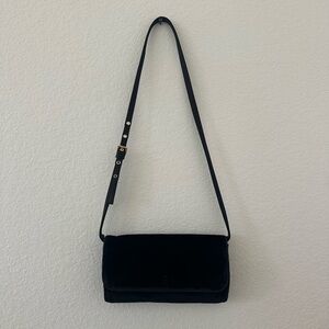 J Crew Velvet  Black Shoulder Bag